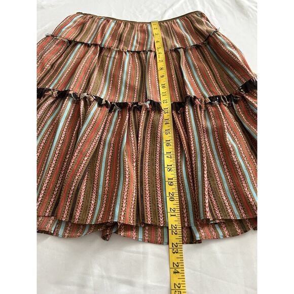 Worth Boho Silk Short Tiered Skirt Womens Size 4 Multicolored Festival Hippie - Picture 6 of 6